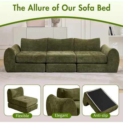 FurnitureZ l  101.6" Modular Sectional Cloud Sofa for Living Room