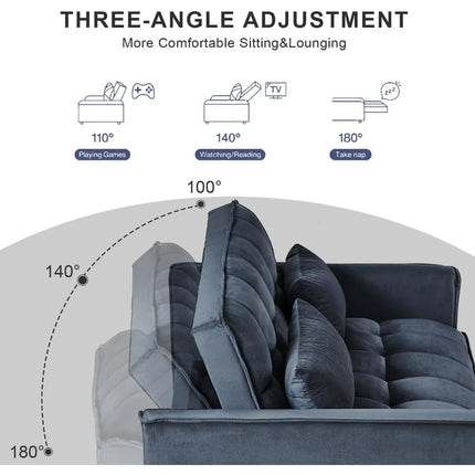 FurnitureZ l  3 in 1 Convertible Sleeper Sofa Bed for Bedroom