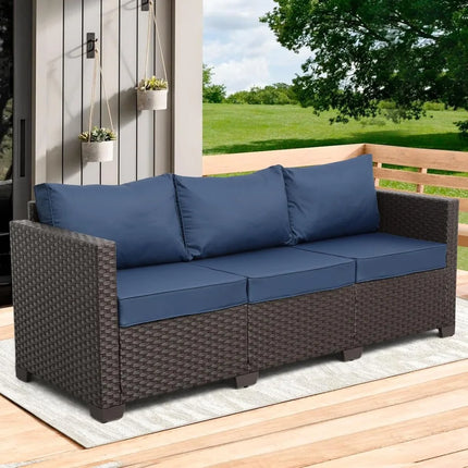 FurnitureZ l  Rattaner 3-Seat Outdoor Wicker Sofa