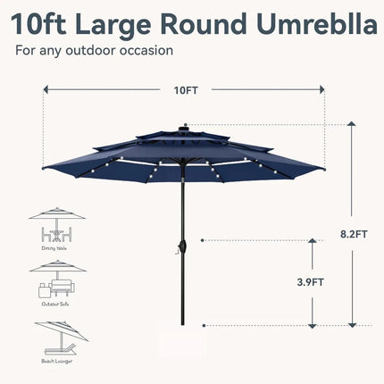 FurnitureZ l 10ft Outdoor Patio Umbrella