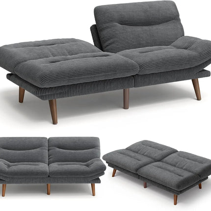 FurnitureZ l  66"Convertible Futon Sofa Bed for Living Room