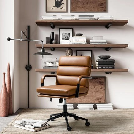 FurnitureZ l Modern Faux Leather Home Office Chair