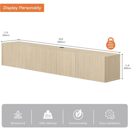 FurnitureZ l  Modern Wall-Mounted TV Stand for Living Room, Bedroom