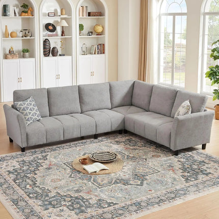 FurnitureZ l  102" Convertible Sectional Sofa Couch for Living Room