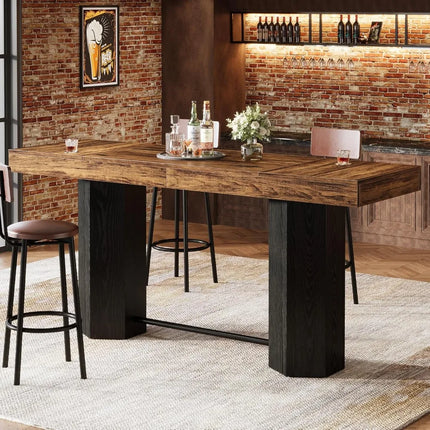 FurnitureZ l  70.9" Extra Long Bar Table for Dining Room