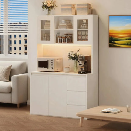 FurnitureZ l  71" Tall Pantry Cabinet for Kitchen, Dining Room