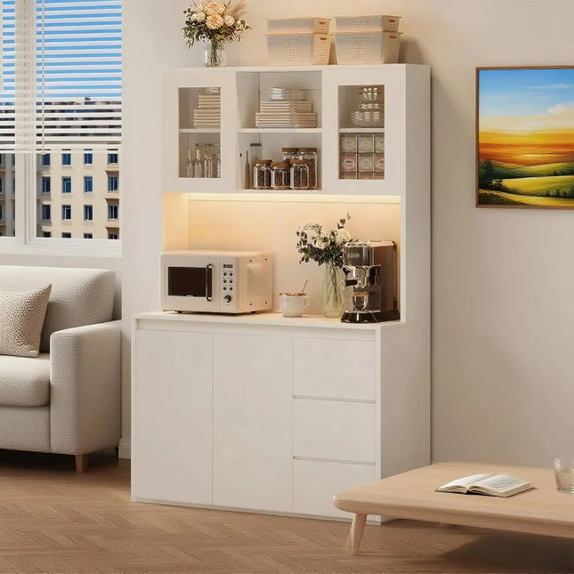 FurnitureZ l  71" Tall Pantry Cabinet for Kitchen, Dining Room