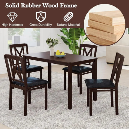 FurnitureZ l 5-Piece Dining Table Set for 4 for Dining Room