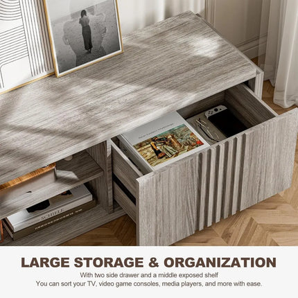 FurnitureZ l  70" BELLEZE TV Stand  for Living Room, Bedroom