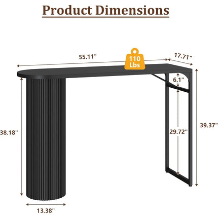 FurnitureZ l  55" Long Bar Table for Dining Room, Living Room