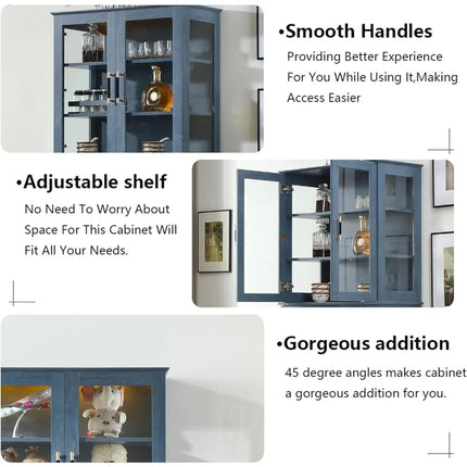 FurnitureZ l  71" Tall Pantry Cabinet for Dining Room, Living Room