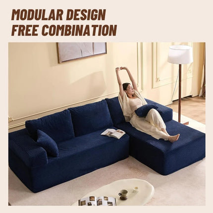 FurnitureZ l  107" Boneless Sofa Couch with Deep Seat for Living Room