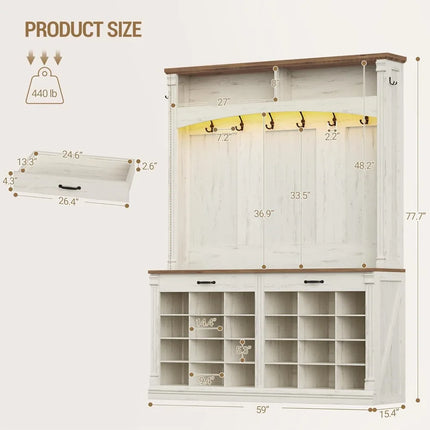 FurnitureZ l  Farmhouse Style Entryway Furniture with Bench, Shoe Storage