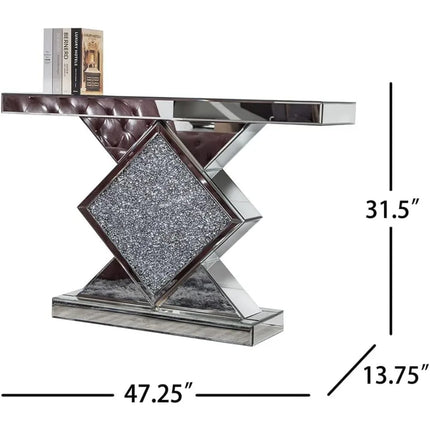 FurnitureZ l  47.2'' Silver Console Table for Living Room