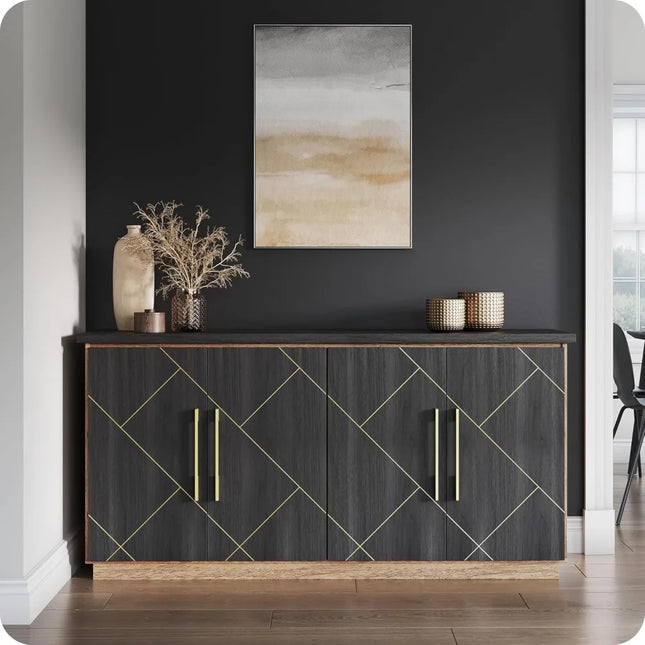 FurnitureZ l  65" Modern Buffet Sideboard for Living Room, Dining Room