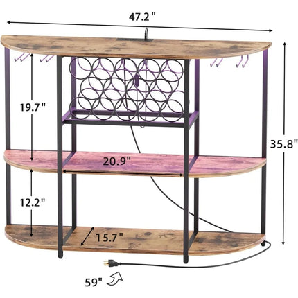 FurnitureZ l   Wine Bar Cabinet with LED Lights for Dining Room