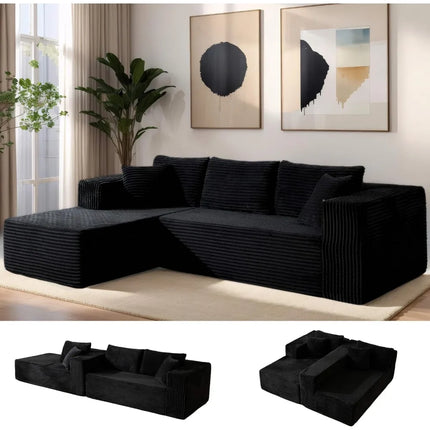 FurnitureZ l 110” Cloud Sectional Sofa for Living Room