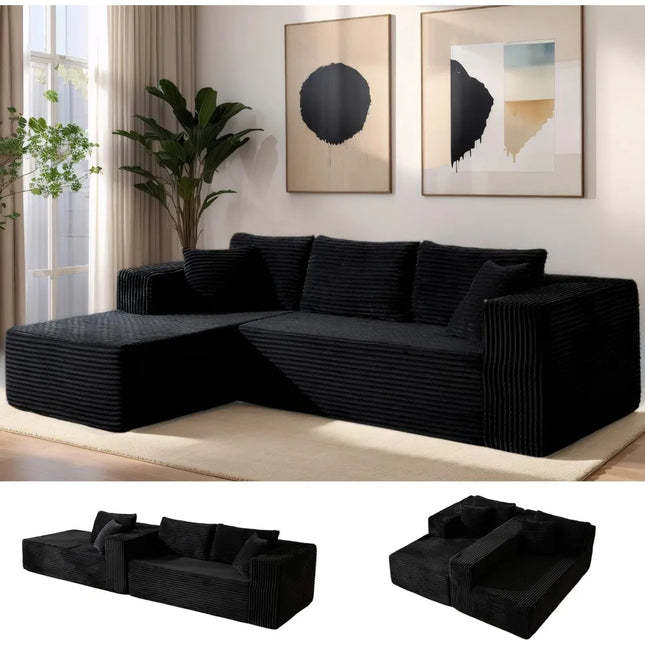 FurnitureZ l 110” Cloud Sectional Sofa for Living Room