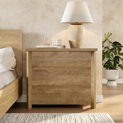 FurnitureZ l  3-Drawer Nightstand for Bedroom