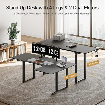 FurnitureZ l 71x43" L Shaped Standing for Home Office