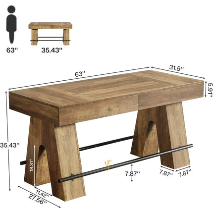 FurnitureZ l 63" Bar Height Pub Table for Dining Room