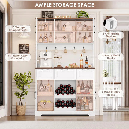 FurnitureZ l 72" Large Kitchen Pantry Storage Cabine for Kitchen