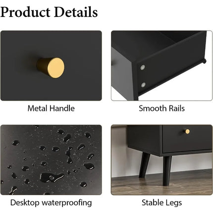 FurnitureZ l  Modern 7-Drawer Gold-Handled Dresser for Bedroom and Closet Storage