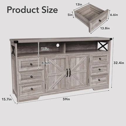 FurnitureZ l  Farmhouse Style Buffet Cabinet for Living Room, Dining Room