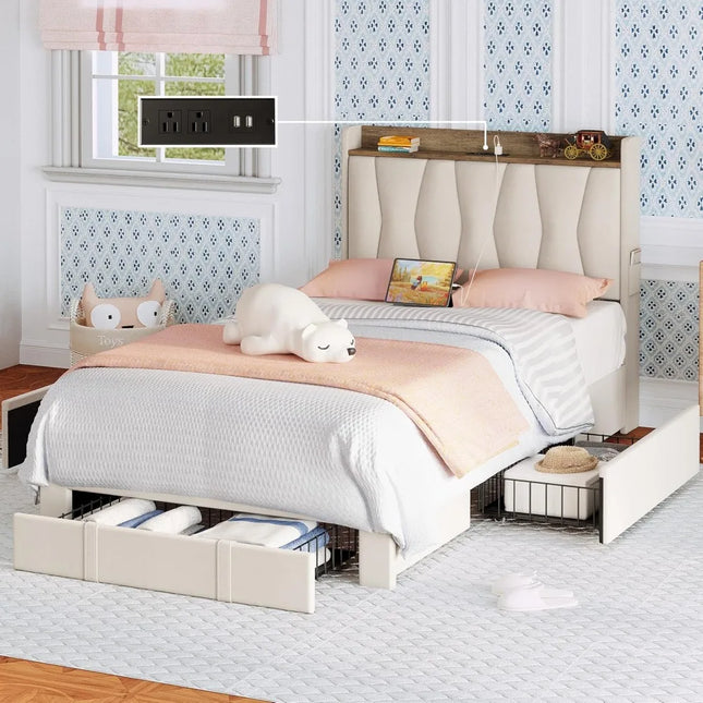 FurnitureZ l  Twin Bed Frame for Bedroom, Kids