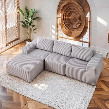 FurnitureZ l  101" L-Shaped Modular Sectional Sofa for Living Room