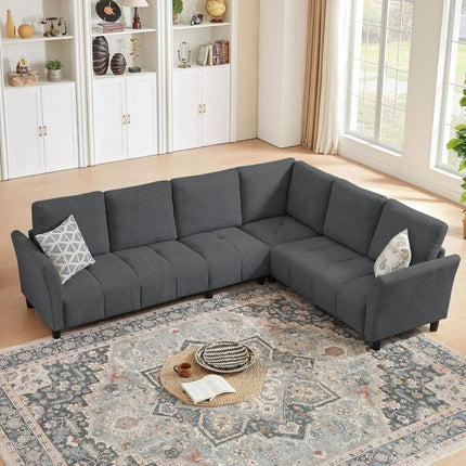 FurnitureZ l  102'' Sectional Sofa with Back Cushions for Living Room