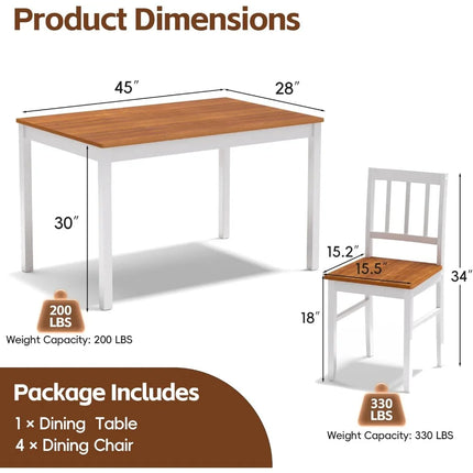 FurnitureZ l Dining Table Set for 4 for Dining Room