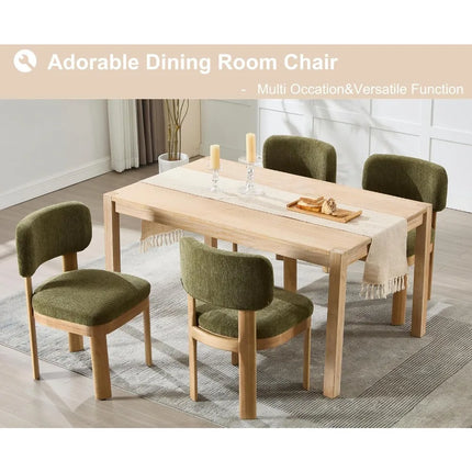 FurnitureZ l  Green Upholstered Dining Chairs Set of 2 for Dining Room