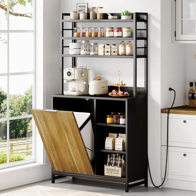 FurnitureZ l  Tilt Out Trash Can Cabinet for Kitchen, Dining Room