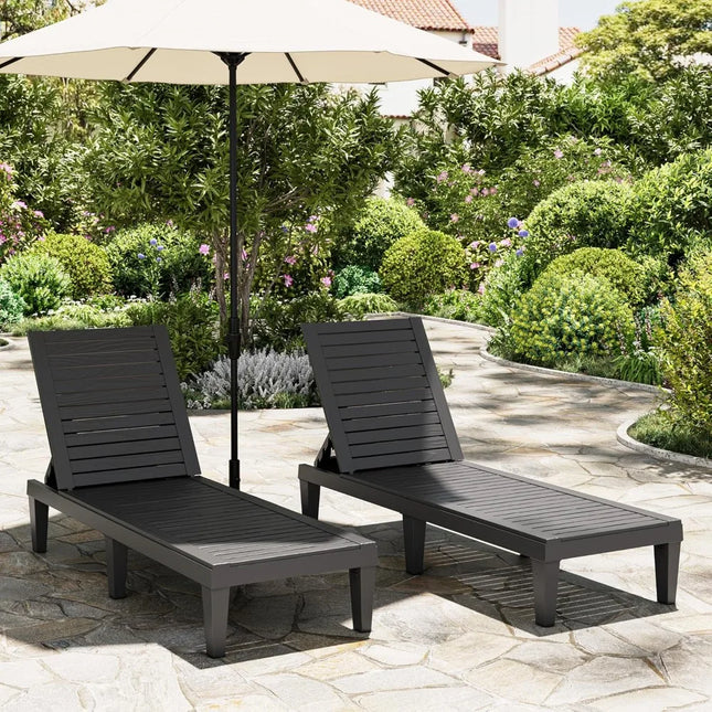 FurnitureZ l  Outdoor Chaise Lounge Chair Set of 2