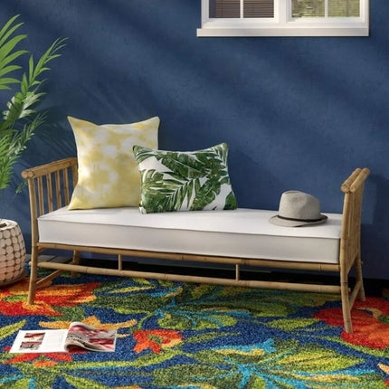 FurnitureZ l  Handcrafted Bamboo Bench with Armrests for Entryway