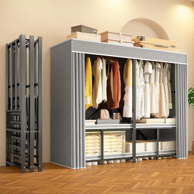 FurnitureZ l  Foldable Heavy Duty Portable Closet for Dressing Room