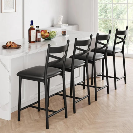 FurnitureZ l  26" Bar Stools Set of 4 for Dining Room