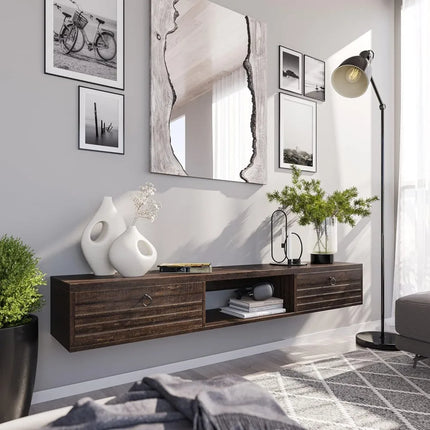 FurnitureZ l  Contemporary 63" Wall-Mounted TV Console