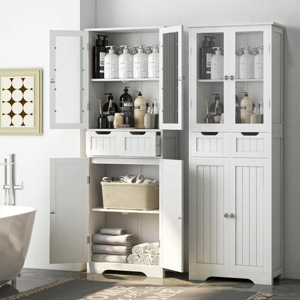 FurnitureZ l  67" Tall Storage Cabinet for Bathroom