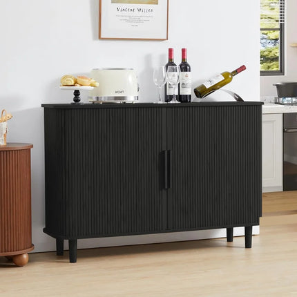 FurnitureZ l  Modern Kitchen Buffet with Fluted Design for Living Room, Dining Room