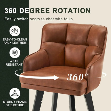FurnitureZ l  26" 360°Swivel Counter Height Bar Stools for Dining Room
