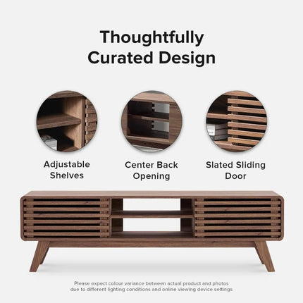 FurnitureZ l  Mid Century Modern Farmhouse TV Stand for Living Room, Bedroom