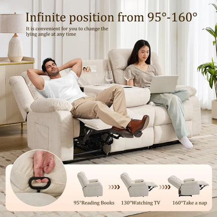 FurnitureZ l  Recliner Sofa, Recliner Loveseat with Console for Living Room