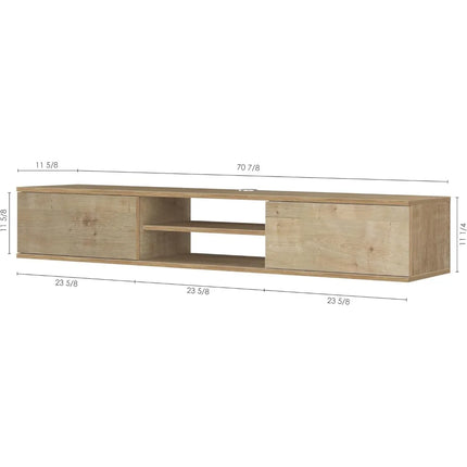 FurnitureZ l  71" Wide Modern Wall-Mounted TV Stand