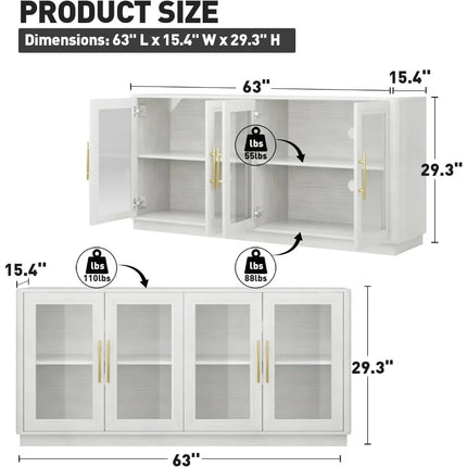 FurnitureZ l  Modern Kitchen Storage Cabinet for Living Room, Dining Room
