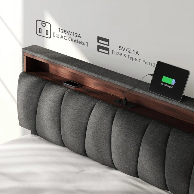 FurnitureZ l  Queen Size LED Bed Frame for Bedroom