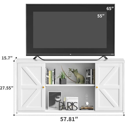 FurnitureZ l  65" Metal Farmhouse Entertainment Center TV Stand for Living Room