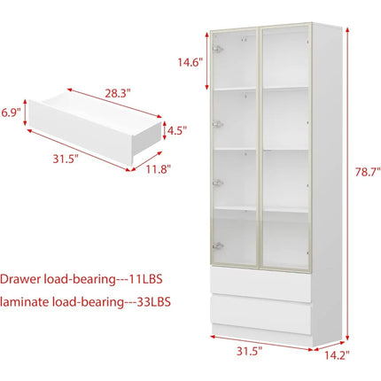 FurnitureZ l  Wooden Display Cabinet for Living Room, Dining Room