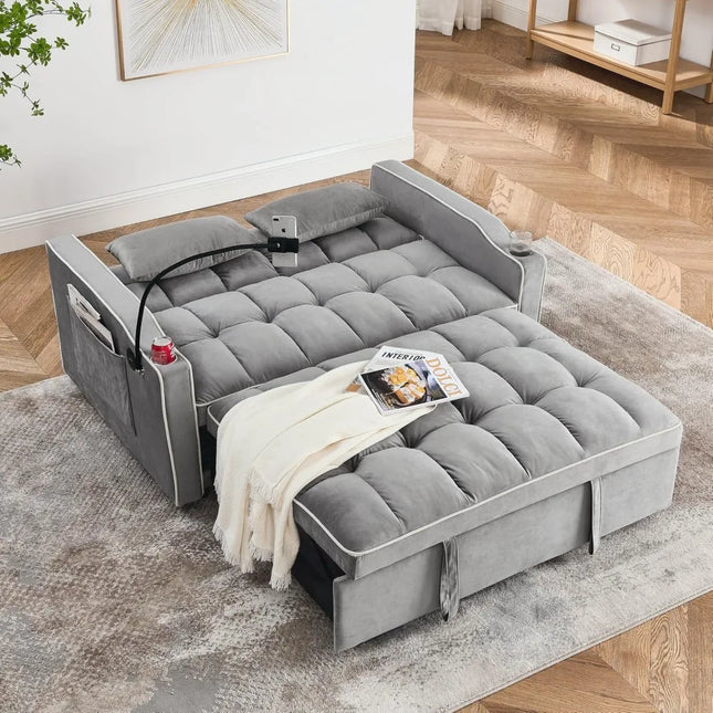 FurnitureZ l  3 in 1 Convertible Sleeper Sofa Bed for Bedroom